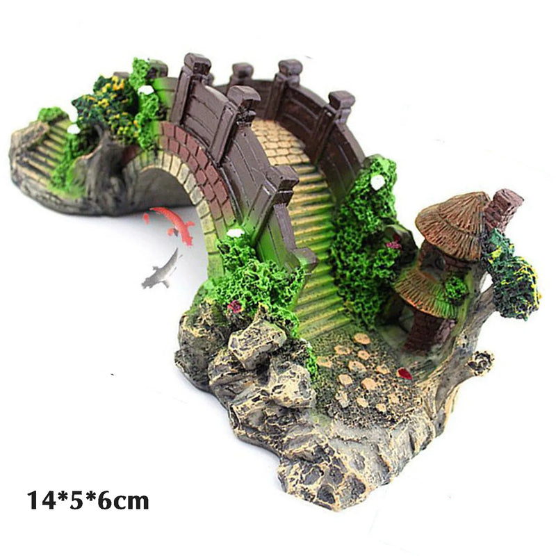 Artificial Bridge Aquarium Decor - Resin Landscape Ornament