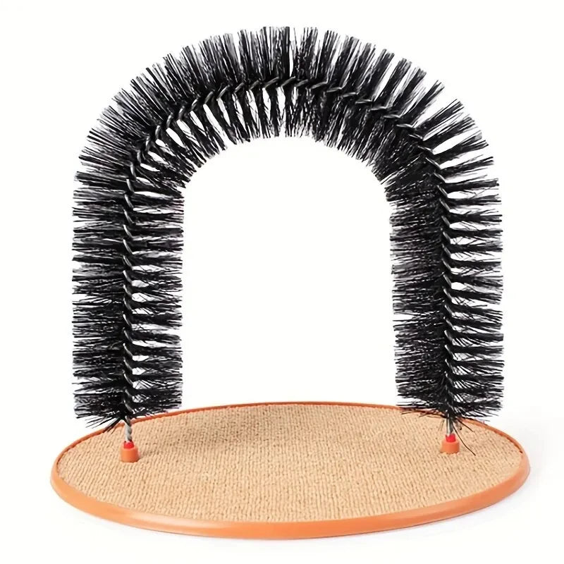 Archet de Toilette pour Chat avec Brosse Massage et Panneau à Griffer