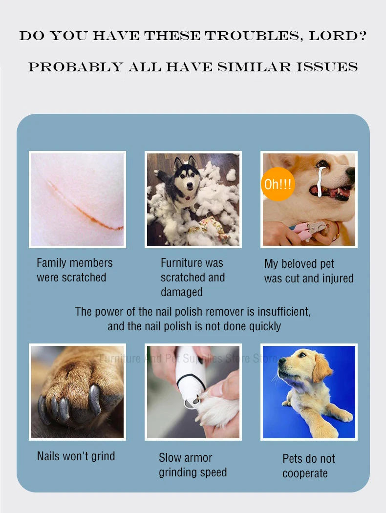 Rechargeable Electric Pet Nail Grinder with LED Light