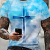 Faith-Inspired Graphic Crew Neck Tee for Men