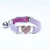 Heart-Shaped Velvet Cat Collar with Bell
