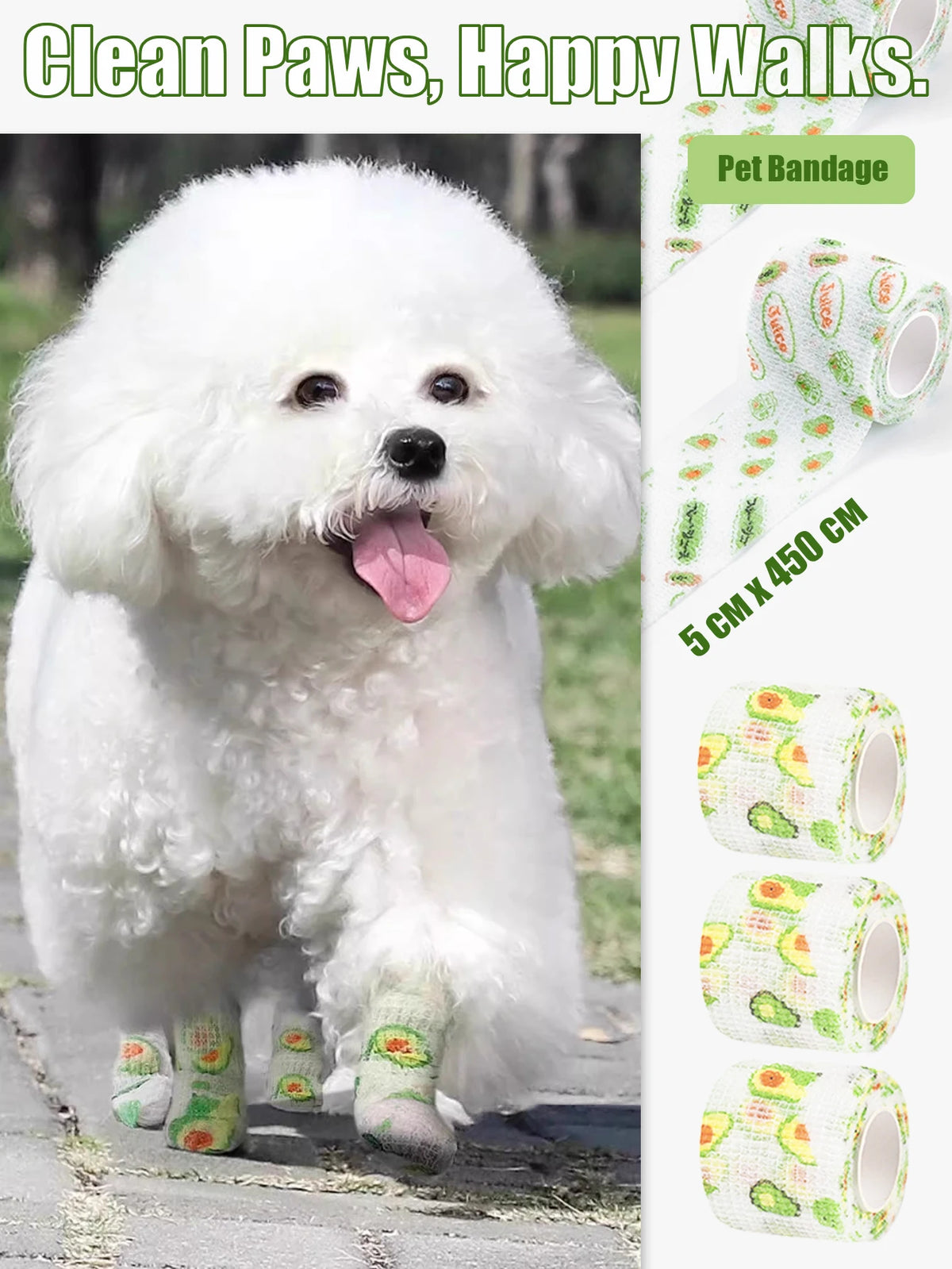 Self-Adhesive Pet Bandage Wrap for Paw Protection & Wound Care