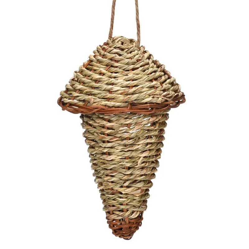 Handwoven Natural Grass Hanging Bird Nest for Small Birds