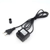 Black submersible aquarium water pump with a cord and connector.