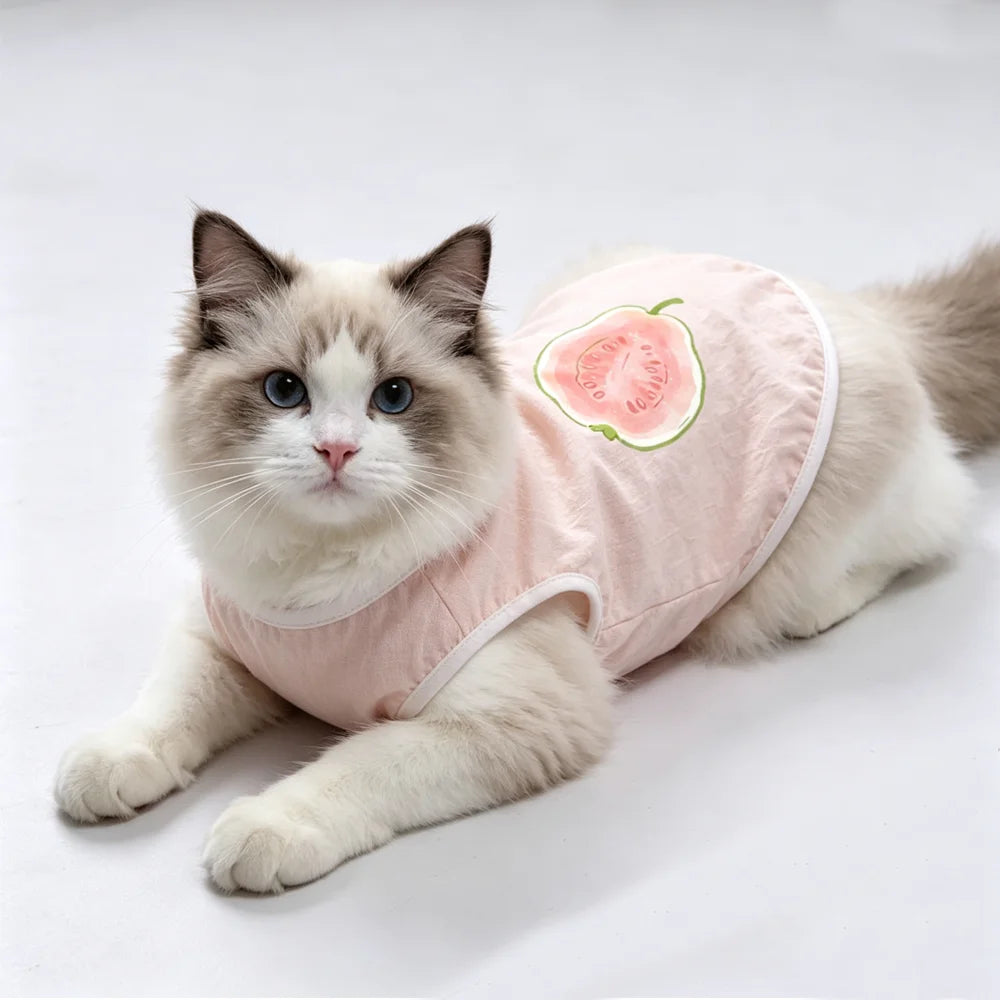 Breathable Fruit Print Pet Vest for Small Dogs and Cats