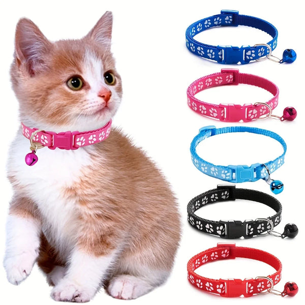 Collier pour chat à rubans colorés avec grelot
