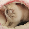 Lit Semi-Ouvert en Peluche pour Chats et Chiens