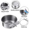 Stainless Steel Clamp-On Bird Feeder & Water Cup for Cages