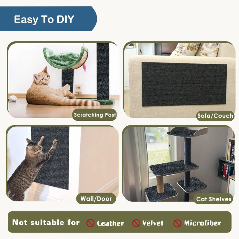Cat Scratch Mat - Self-Adhesive, Trimmable Furniture Protector