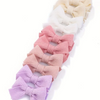 Cute Solid Ribbon Hair Bow Clips (Set of 10)