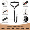 Adjustable Dog Car Seat Belt with Elastic Bungee and Reflective Stitching