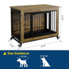 Wooden Dog Crate Furniture with 3 Doors and Locking Wheels