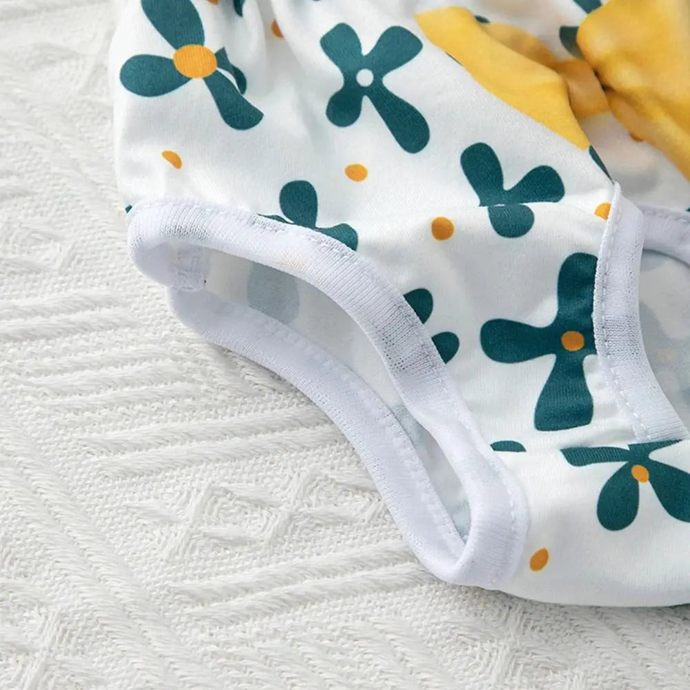 Reusable Leakproof Dog Diaper Pants with Cute Cartoon Print