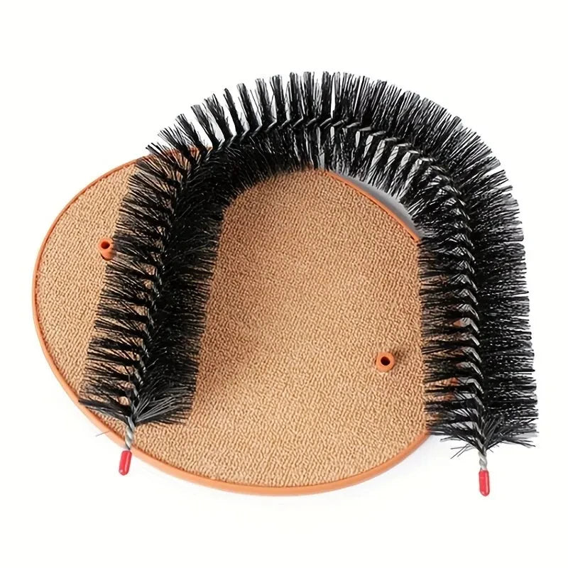Archet de Toilette pour Chat avec Brosse Massage et Panneau à Griffer