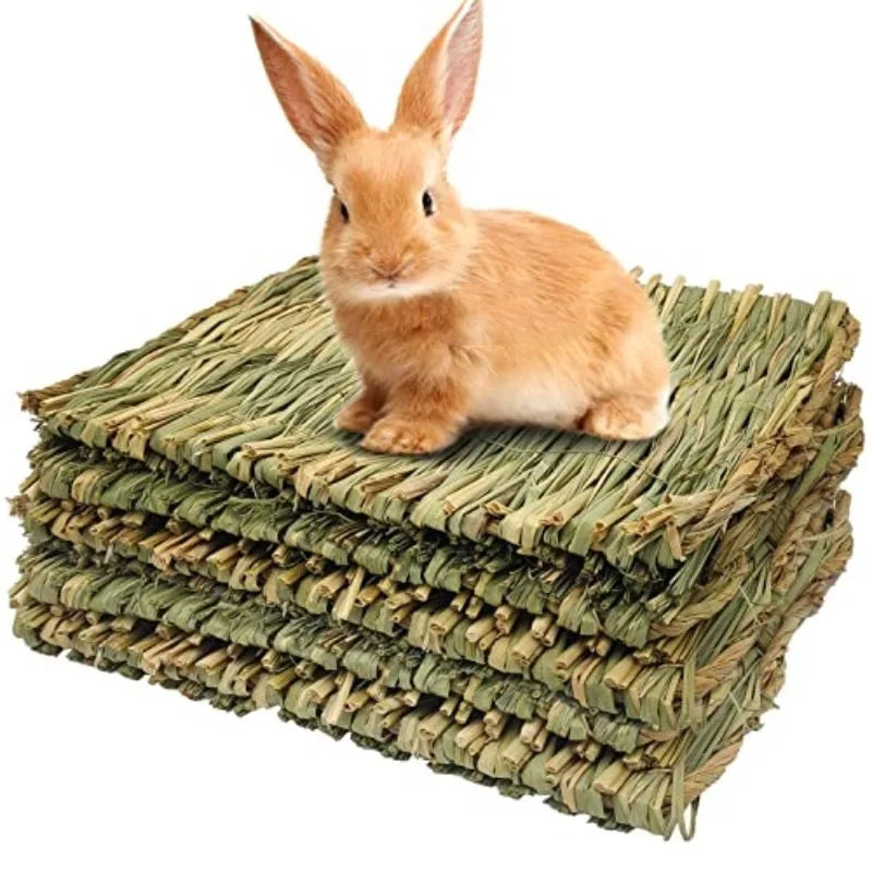 Abri pliable en herbe tressée pour petits animaux