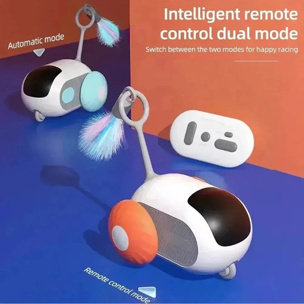 Interactive Smart Cat Toy Car with Remote Control