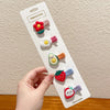 Adorable Flower Snap Clips for Baby Girls (Set of 6)
