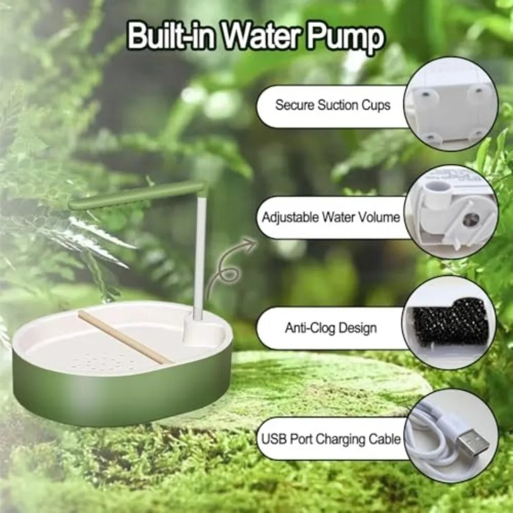 Automatic Circulating Bird Bath with Perch