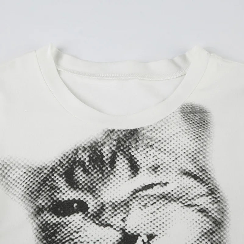 Top Crop con Estampado Animal