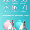 Two pink and blue silicone water bottles with stainless steel ball dispensers shown in a studio setting.
