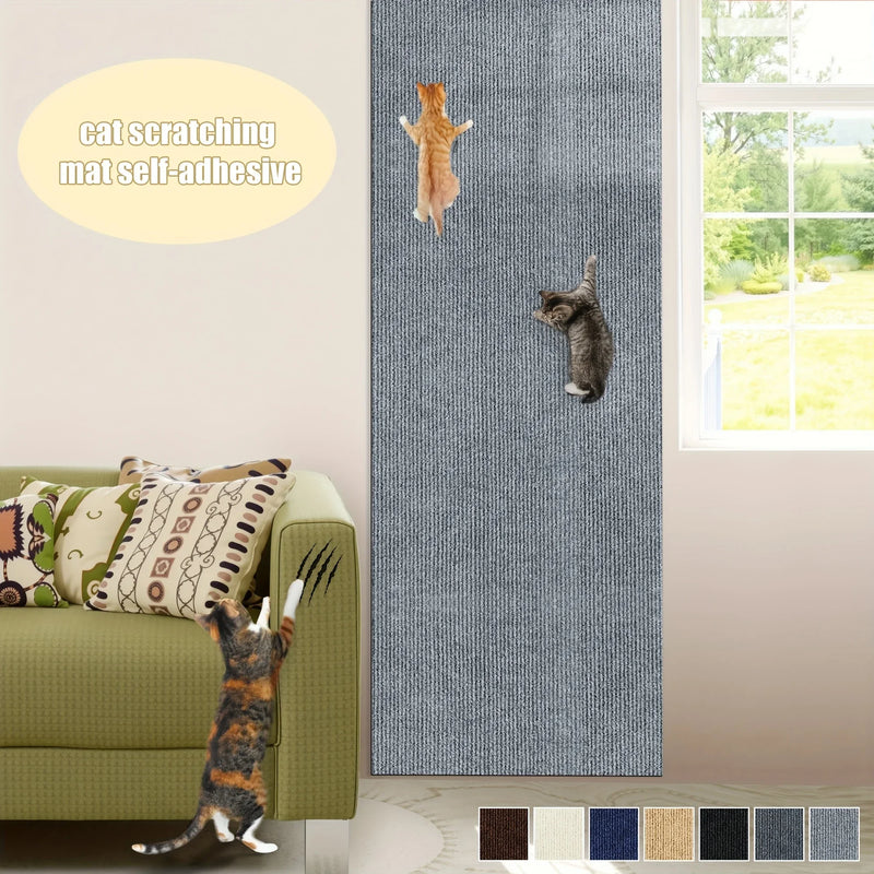 Self-Adhesive Cat Scratching Mat and Trimmable Post