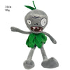 A plush toy of the Plants vs. Zombies Gargantuar, gray with green leaves.