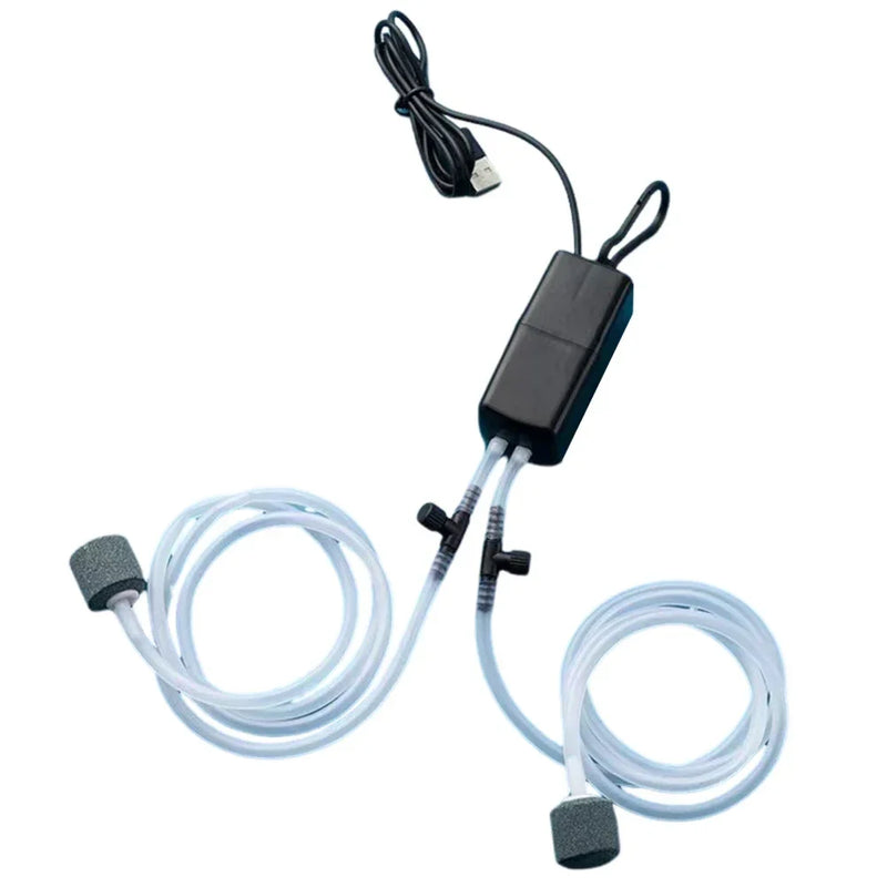 Pompe à air USB compacte avec pierre poreuse pour aquarium