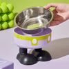 High-Leg Pet Bowl - Colorful Stainless Steel, Large Capacity