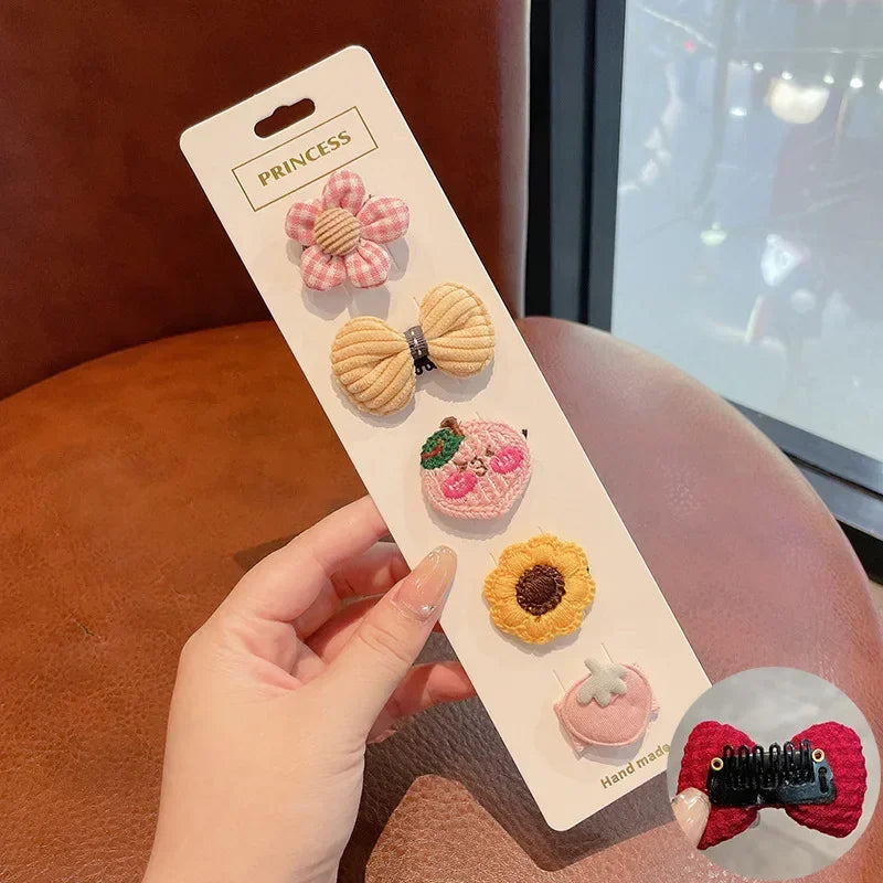 Adorable Flower Snap Clips for Baby Girls (Set of 6)
