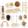 Natural Wood Chewing Toy Set for Small Pets