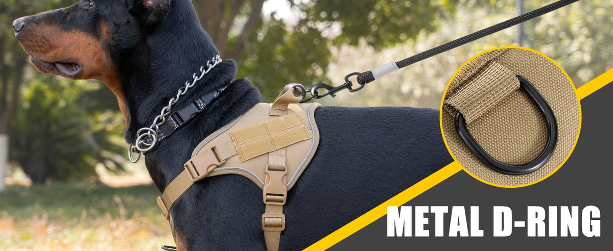 Tactical Dog Harness with Reflective Strips for Training and Outdoor Adventures