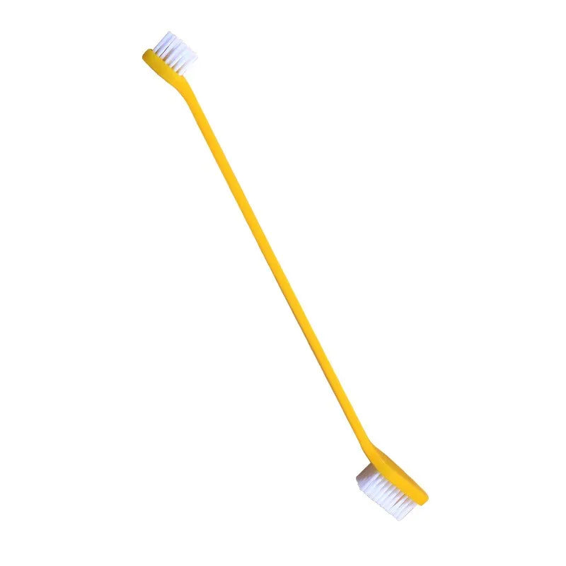 Long-Handle Double-Head Pet Toothbrush Set for Dogs and Cats
