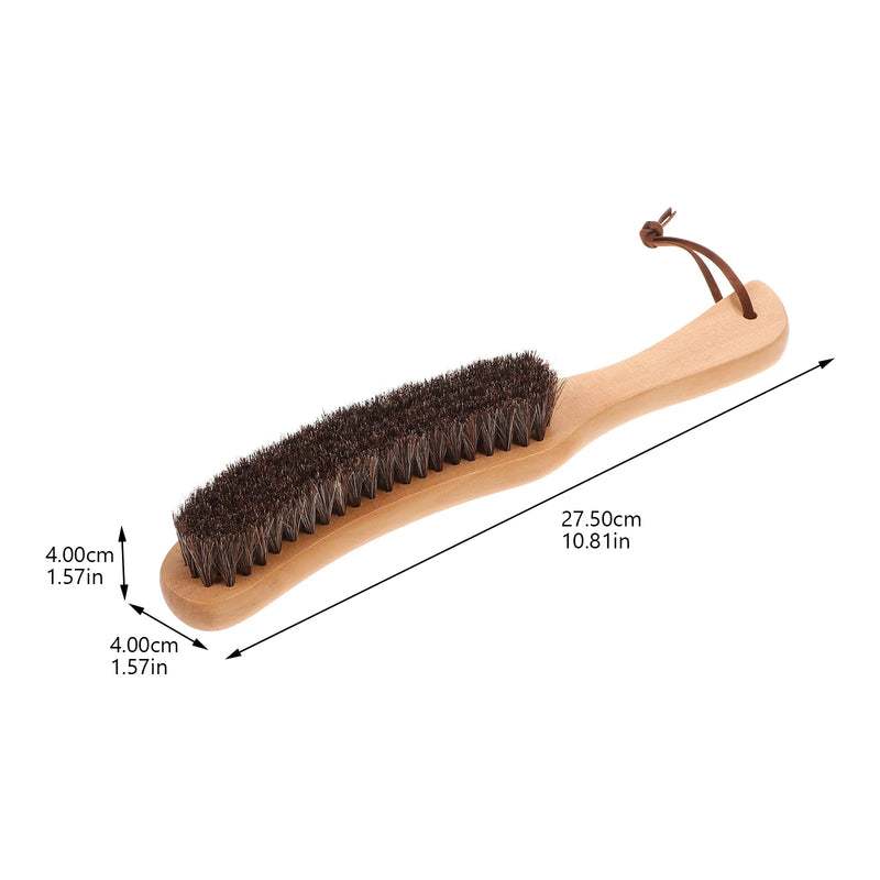 Brosse à Vêtements en Crin Naturel avec Manche en Bois
