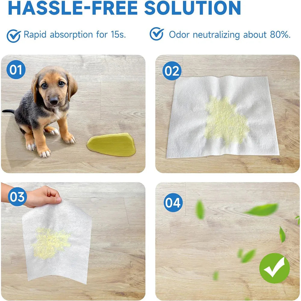 Pet Urine Absorbing Pads – Quick-Dry Disposable Cleaning Sheets