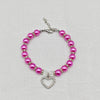 Pearl Pet Necklace with Heart-Shaped Rhinestone Pendant