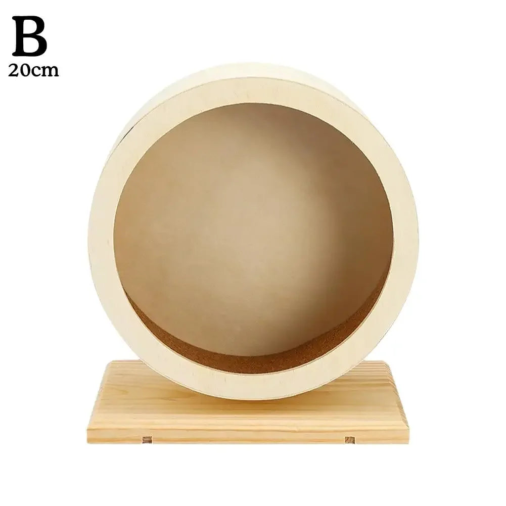 Roue d'exercice en bois naturel pour hamster avec un bouchon de liège, 20 cm de diamètre.