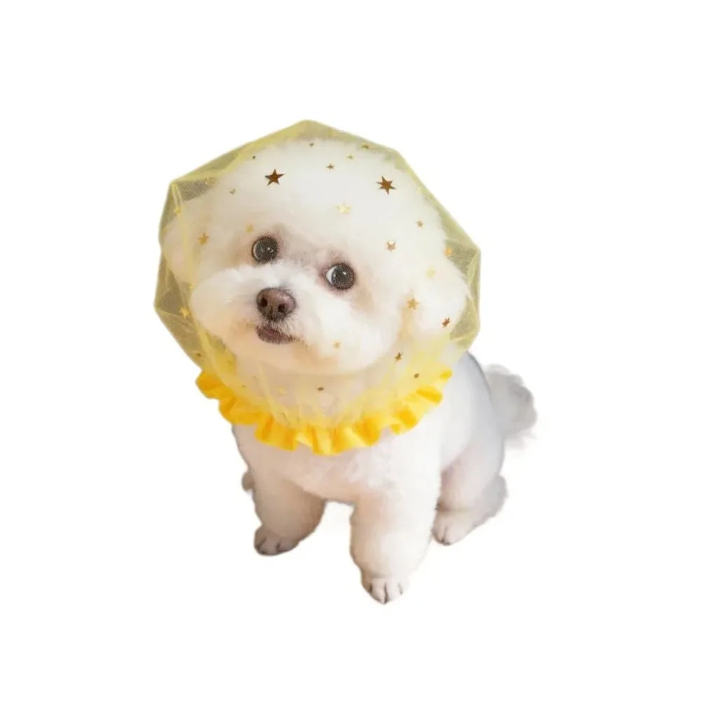Breathable Star Tulle Dog Muzzle Cover for Outdoor Walks