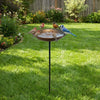 Rustic Iron Bird Feeder with Wide-Mouth Water Basin