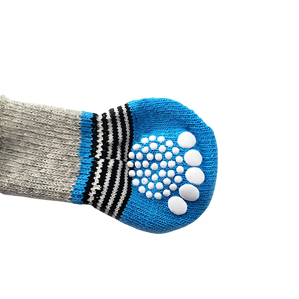 Non-Slip Cotton Pet Socks for Dogs & Cats (4-Pack)