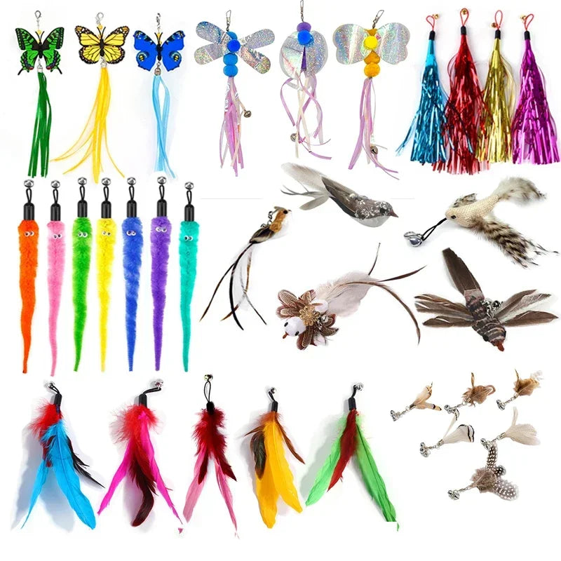 Interactive Cat Feather Toy with Bell