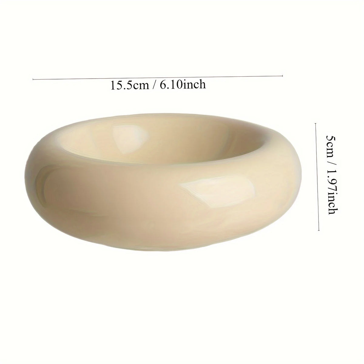 Ceramic Donut Cat Bowl with Anti-Slip Base