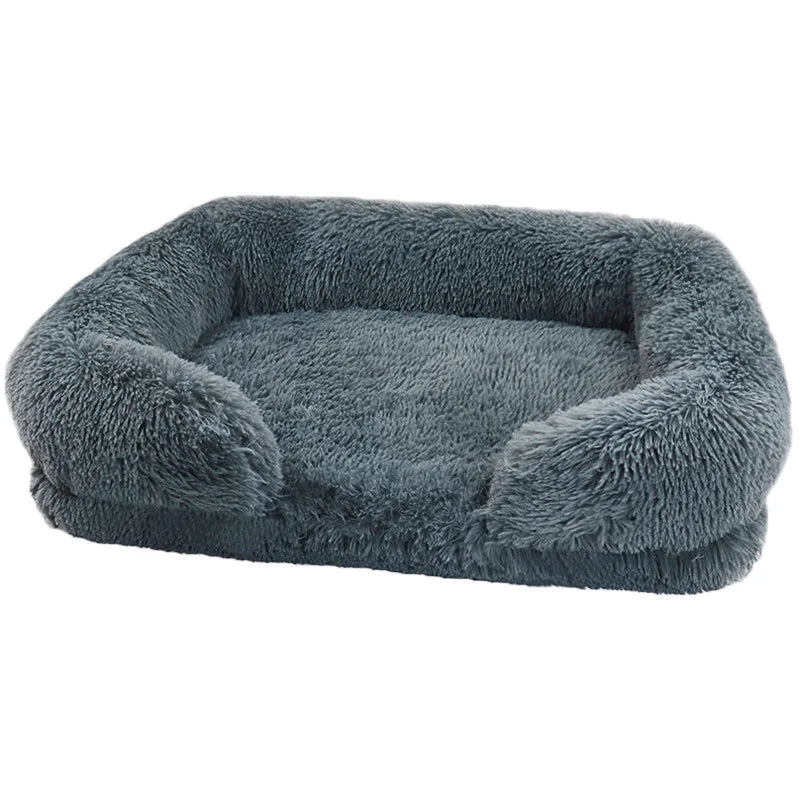 Large Dog Bed with Plush Cover and Removable Pad