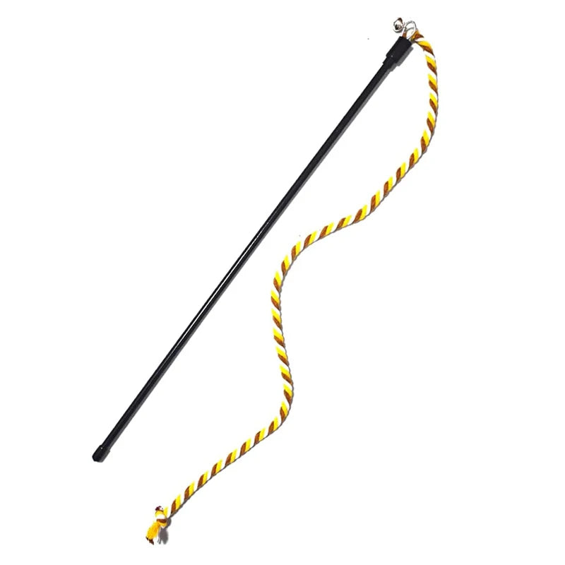 Interactive Cat Teaser Rod Toy with Satin Ribbon