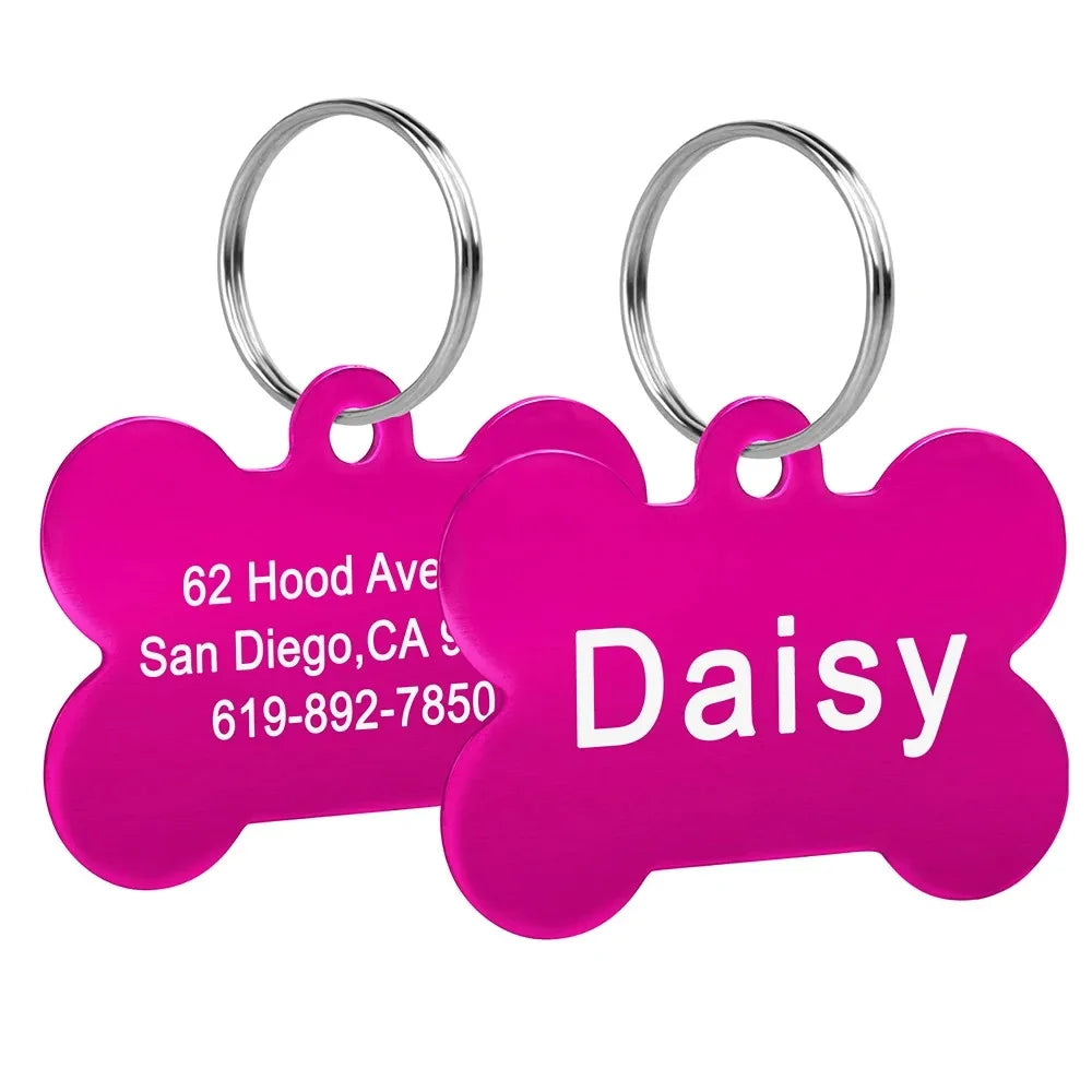 Personalized Bone-Shaped Pet ID Tag with Custom Engraving