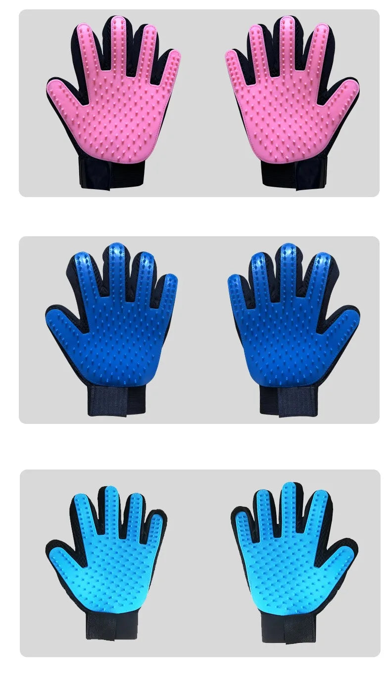 Gants de toilettage en silicone pour animaux