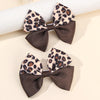 Leopard Bow Hair Clips for Girls - Set of 2
