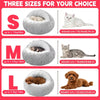 Three sizes of plush pet beds for cats and dogs: small, medium, and large.