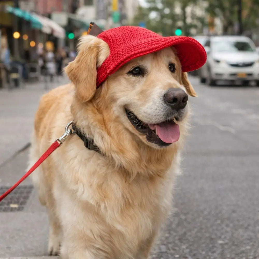 Breathable Pet Sun Hat with Ear Holes and Adjustable Strap