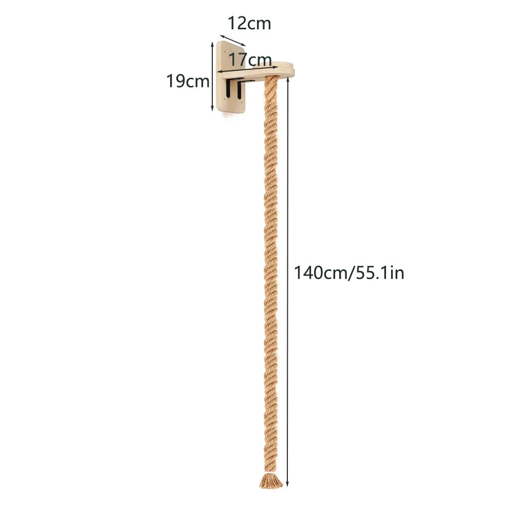 Wall-Mounted Cat Climbing Shelves with Hammock and Scratching Post