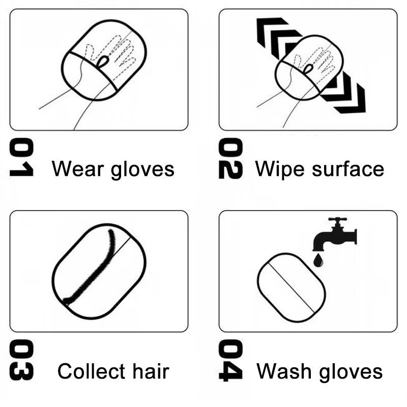 Double-Sided Pet Hair Removal and Grooming Gloves